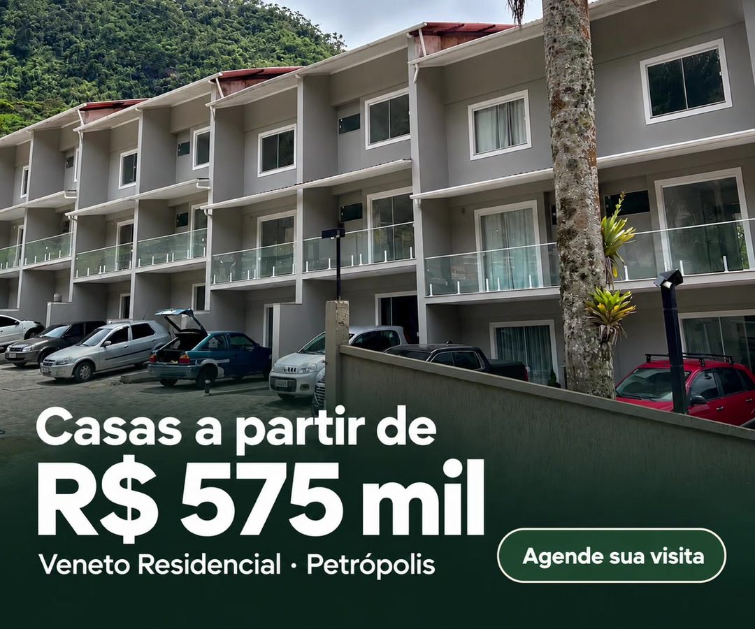 Veneto Residencial · Casas a partir de R$ 575 mil · Petrópolis